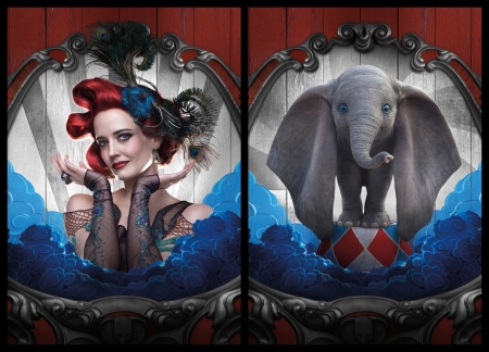 Dumbo (2019) - eva green, elephant, collage, movie, disney, dumbo, fantasy, poster