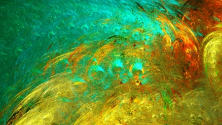 Abstract - icfrac, orange, yellow, texture, abstract, blue, art, colorful