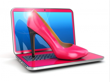 ♥ - stiletto, shoe, blue, computer, laptop