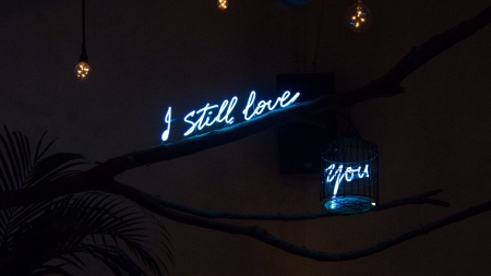 ♥ - black, blue, word, neon, luz mendoza, card, love