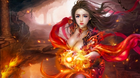 Magic - woman, art, girl, magic, digital, wallpaper, fantasy