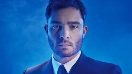 Ed Westwick - face, actor, ed westwick, blue, man