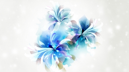 Lovely Lilies Light - blooms, blossoms, lilies, summer, blue, spring, flowers, floral, art