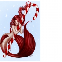 Candy Cane Mermaid for Christmas