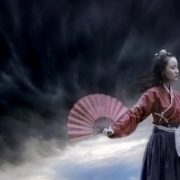 Asia China Woman  With Fan