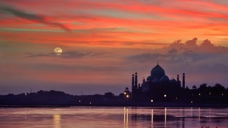 Splindor Of Our Planet - river, india, sunset, sen