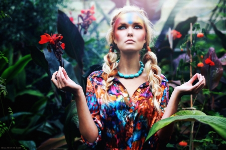 Beauty - woman, girl, bella kotak, colorful, model, exotic