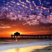 colorful sky manhattan beach california