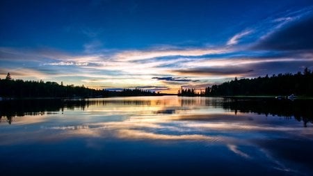 PRIVATE DOCK SUNSET - cloud, sky, glass, water, private, sunset, dock