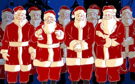 Santas - abstract, santas