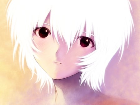 Rei - artistic, evangelion, anime, rei, eyes, face, white hair