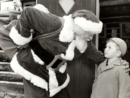 Christmas Promise - christmas, boy, black, santa, promise, white