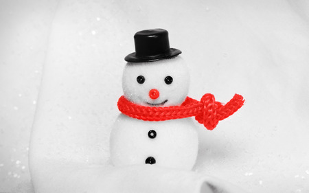 FROSTY - black hat, red ribbon, frosty, ice, christmas