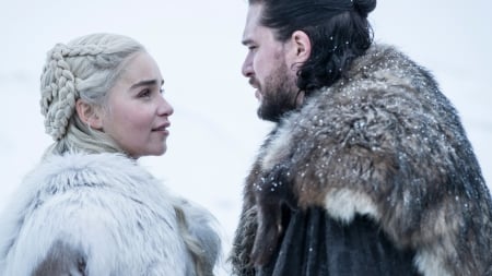 Game of Thrones (TV Series 2011â€“2019) - emilia clarke, daenerys targaryen, kit harington, jon snow, couple, tv series, game of thrones