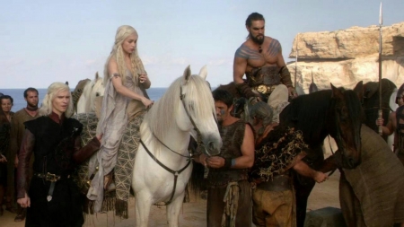 Game of Thrones (TV Series 2011â€“2019) - khal drogo, girl, tv series, bride, khalesi, horse, daenerys targaryne, doctorwhofan1963, game of thrones