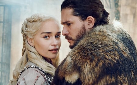 Game of Thrones (TV Series 2011â€“2019) - daenerys targaryen, kit harington, jon snow, couple, game of thrones