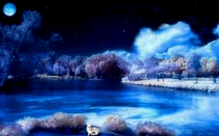 Born In Winter Night - Water, Born, Clouds, Night, Winter, Sky