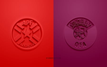 Paraguay vs Qatar - copa america, football, logo, qatar national football team, paraguay, qatar