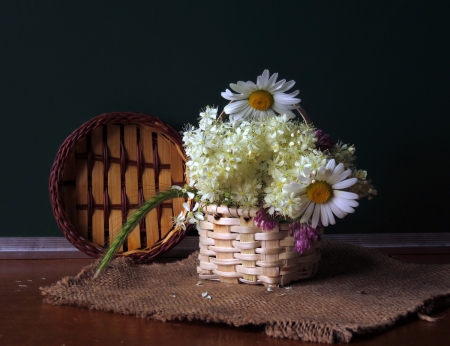 ♥ - abstract, flowers, basket, soft