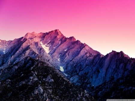 Lovely Mountains - mountains, nature, pink, sky