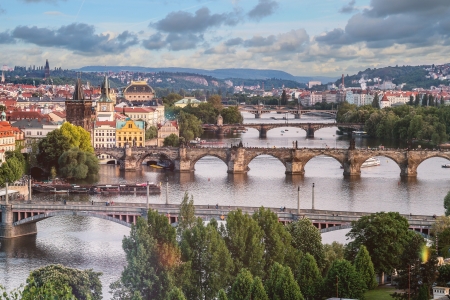 Famous Bridges of Prague - famous, prague, vltava, river, architecture, bridges