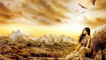 Native American Woman - Woman, Ameircan, Native, Eagles, Indian