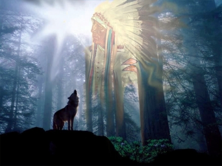 Wolf Cry For His Friend - Friend, Animals, Cry, Native American Indian, Wolf