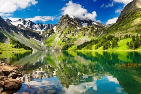 Reflections - reflections, lake, mountain, tranquil, beautiful, serenity