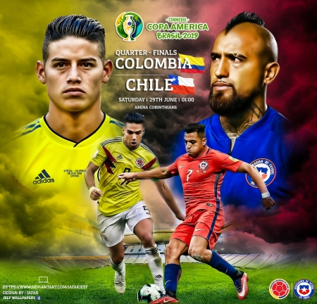 Colombia vs Chile - colombia vs chile, james rodriguez, radamel falcao, copa america, football, alexis sanchez, chile, soccer, arturo vidal, colombia