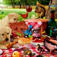 Animals At Picnic