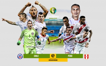 Chile vs Peru - vargas, peru, bravo, paolo guerrero, chile vs peru, soccer, 2019 copa america, chile, copa america, alexis sanchez, farfan, copa america 2019, medel, football, conmebol, arturo vidal