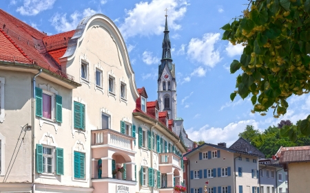 Town in Germany - town, church, Germany, houses