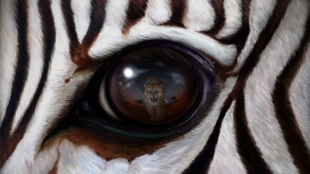 Fear - art, black, eye, fantasy, lion, luminos, psychopomp16, skin, texture, white, zebra