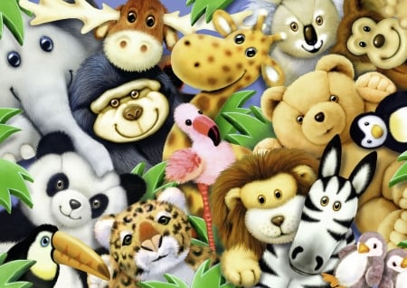 Softies - bear, zebra, stuff, elephant, soft, childerns, animals