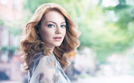 Emma Stone - red hair, green eyes, long hair, Pretty