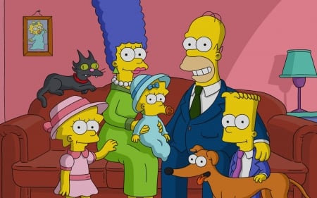 The Simpsons - cartoon, colors, The Simpsons, family, series