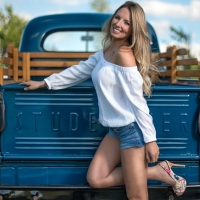 Canadian Model with an Vintage Studebaker