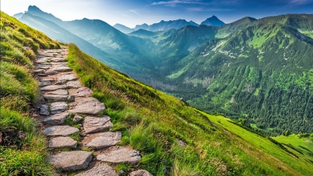 JOURNEY to the MYSTERIOUS WORLD - path, nature, splendor, landscape, mountain, rocks