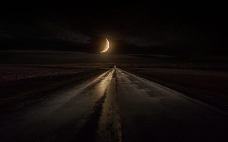 Cresent Moon Road - Sky & Nature Background Wallpapers on Desktop Nexus ...