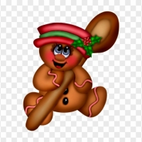 Cute Christmas Gingerbread Man With Spoon