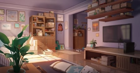 Ideas For Anime Living Room Background Night Photos