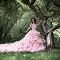 Beautiful Girl in a Beautiful Pink Dress