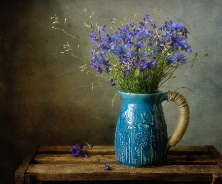 Still Life - flower, jar, still life, table