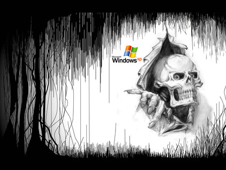 skull - windows xp, dark