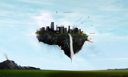 Castle in the Sky - sky, castle, floating