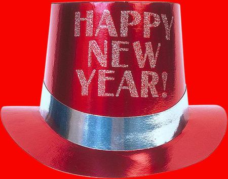 Hat - red, happy new year, abstract, hat