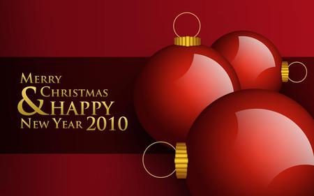 Happy New Year 2010 - ornaments, abstract, text