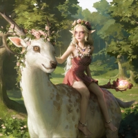 Fairy and deer