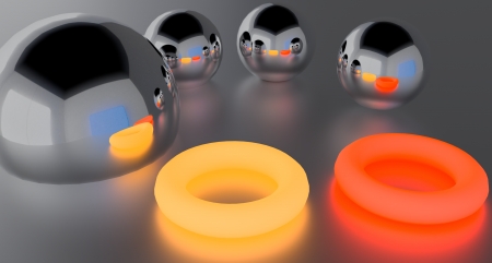 Chrome Balls - Chrome, Reflection, Light, Lighttorus