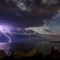 lightning above the Sea